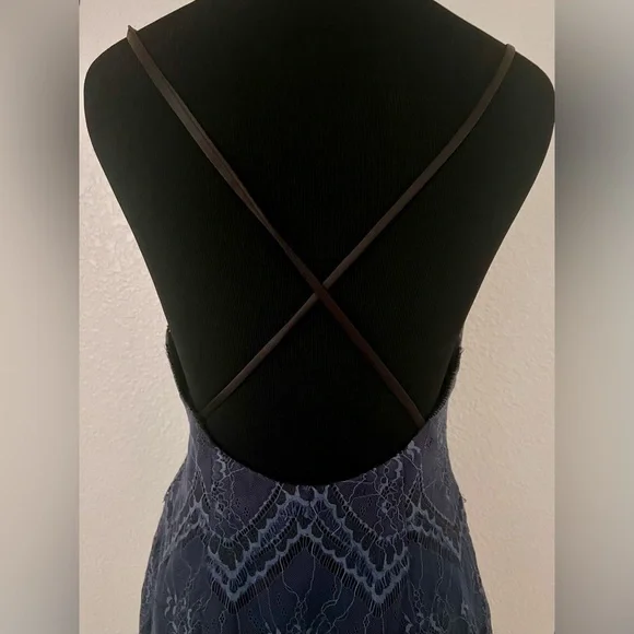 Free People Nothing Like This navy Lace Minidress Sz 2 - Picture 9 of 16